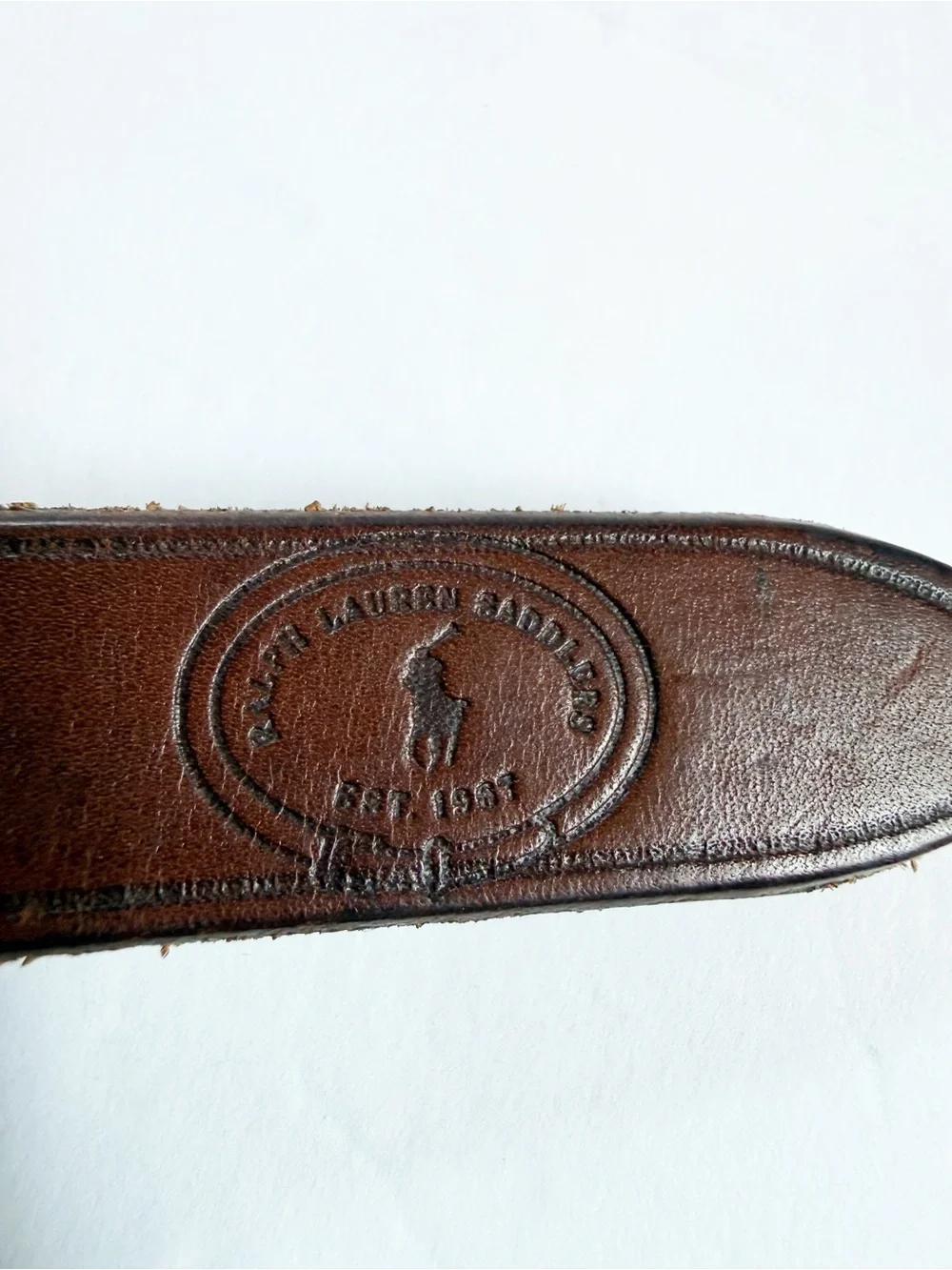 Vintage 1996 Ralph Lauren Equestrian Saddle Leather And Brass belt Size M